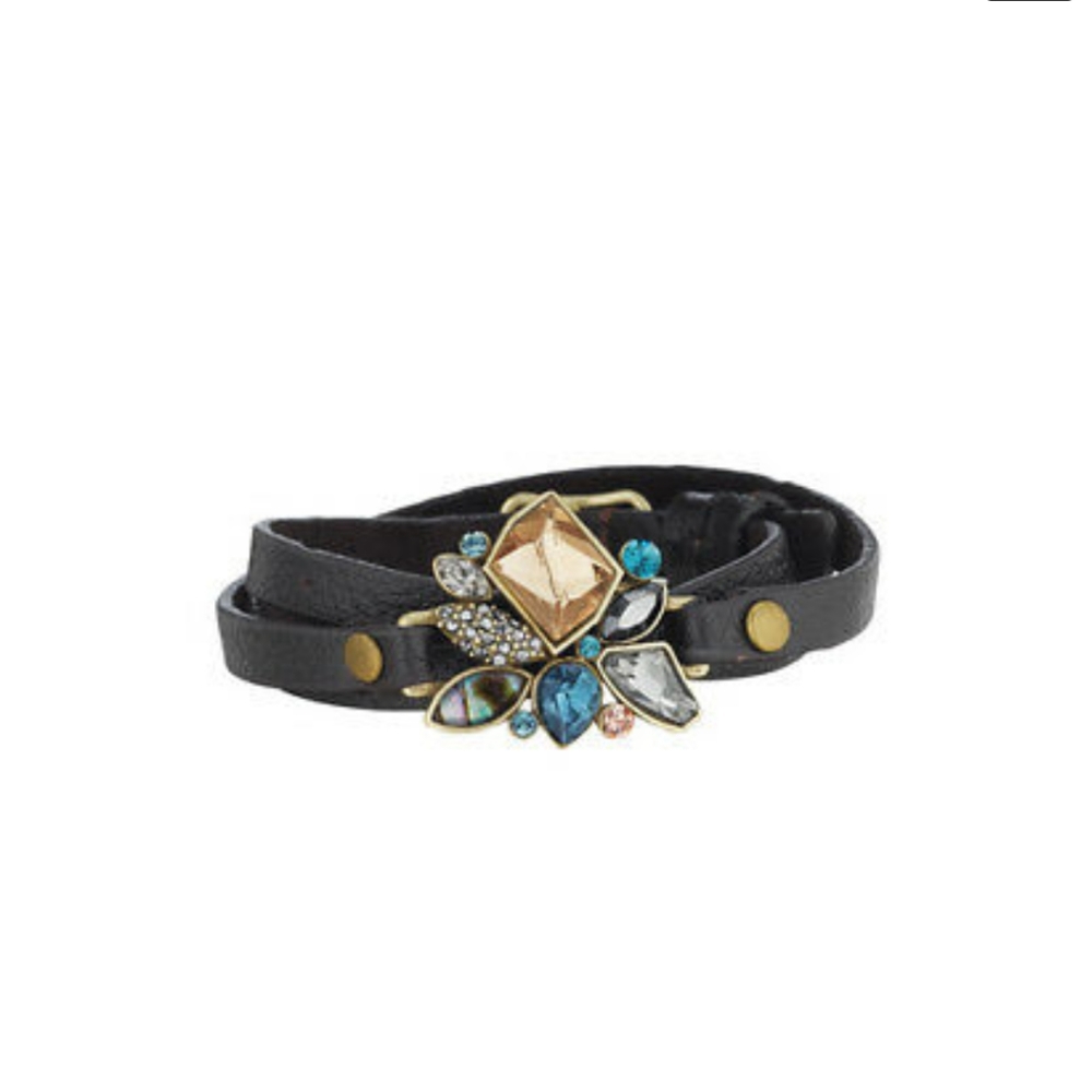 Chloe + Isabel leather and gem bracelet